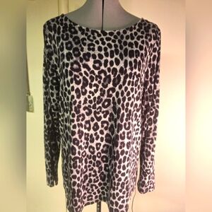 Mario Serrain Italy, Leopard Print Top, Size Med